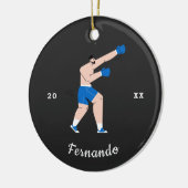 Boxing Boy man Boxing Name & Year Dated Keramisch Ornament (Links)