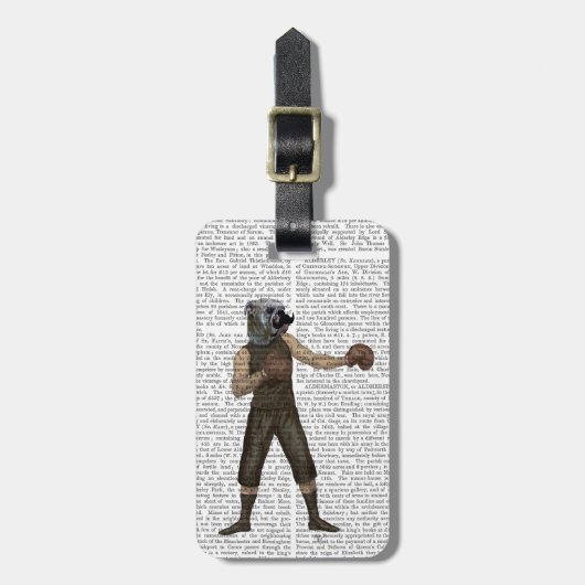 Boxing Bulldog Full Bagagelabel (Voorkant verticaal)