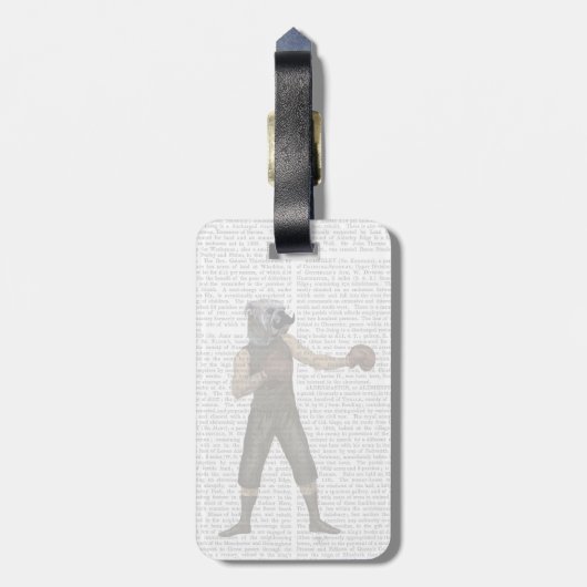 Boxing Bulldog Full Bagagelabel (Achterkant verticaal)