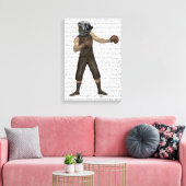 Boxing Bulldog Full Canvas Afdruk (Insitu (Woonkamer))