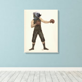 Boxing Bulldog Full Canvas Afdruk (Insitu (Houten vloer))