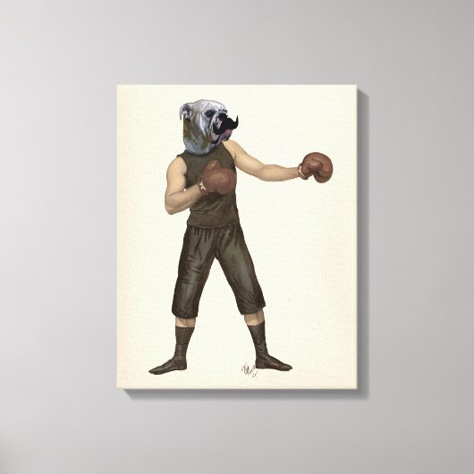Boxing Bulldog Full Canvas Afdruk (Voorkant)