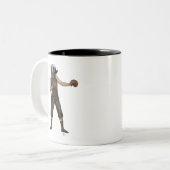 Boxing Bulldog Full Tweekleurige Koffiemok (Voorkant links)