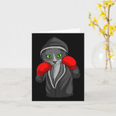 Boxing Cat Boxer Coach Combat Sport Trainee Studen Kaart (Gele Bloem)