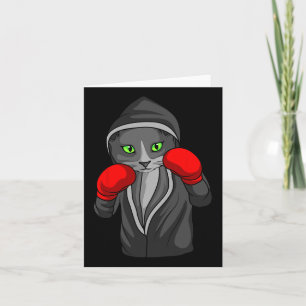 Boxing Cat Boxer Coach Combat Sport Trainee Studen Kaart