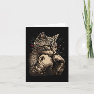 Boxing Cat Boxer Funny Cat Graphic Voor Mannen Vro Kaart