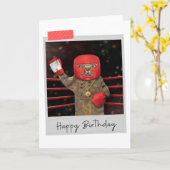 Boxing Cat Funny Birthday Card Kaart (Gele Bloem)