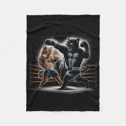 Boxing Cats Kat Boxing Lovers Graphic Design Fleece Deken (Voorkant)