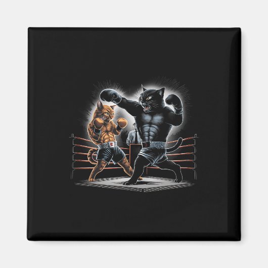 Boxing Cats Kat Boxing Lovers Graphic Design Magneet (Voorkant)