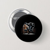 Boxing Cats Kat Boxing Lovers Graphic Design Ronde Button 5,7 Cm (Voorkant /achterkant)