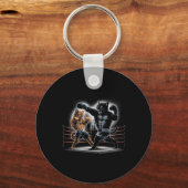 Boxing Cats Kat Boxing Lovers Graphic Design Sleutelhanger (Voorkant)