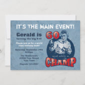 Boxing Champ 60th Birthday Party Invitation Kaart (Voorkant)