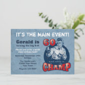 Boxing Champ 60th Birthday Party Invitation Kaart (Staand voorkant)