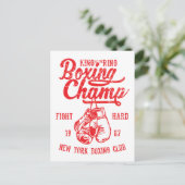 Boxing Champ New York Boxing Club Fight Hard Briefkaart (Staand voorkant)
