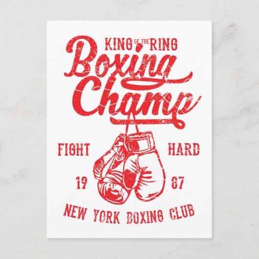 Boxing Champ New York Boxing Club Fight Hard Briefkaart (Voorkant)