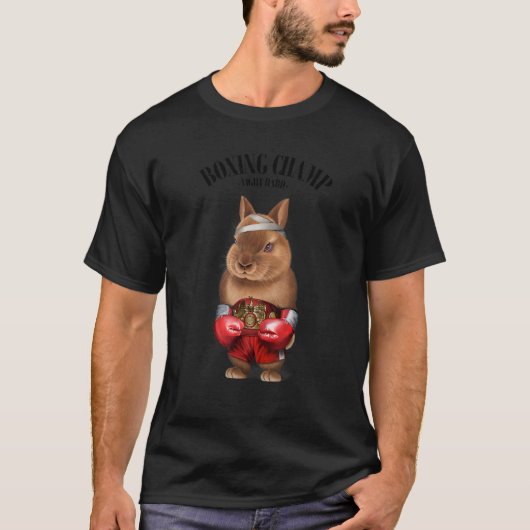 Boxing Champion Dwarf Rabbit Fighter 1 T-shirt (Voorkant)