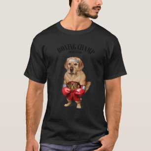 Boxing Champion Golden Retriever Dog Fighter 1 T-shirt