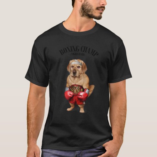 Boxing Champion Golden Retriever Dog Fighter 1 T-shirt (Voorkant)