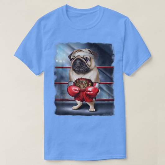 Boxing Champion Pug Dog Fighter T-shirt (Design voorkant)