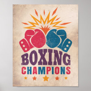 Boxing champions vintage poster