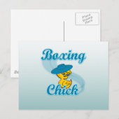 Boxing Chick #3 Briefkaart (Voorkant / Achterkant)