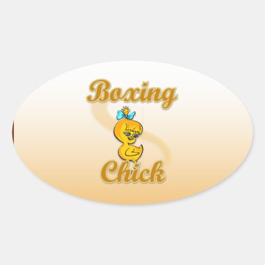 Boxing Chick Ovale Sticker (Voorkant)