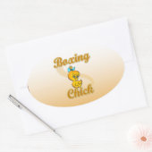 Boxing Chick Ovale Sticker (Envelop)