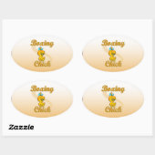 Boxing Chick Ovale Sticker (Vel)