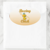 Boxing Chick Ovale Sticker (Tas)