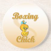 Boxing Chick Zandsteen Onderzetter (Voorkant)