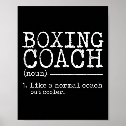 Boxing Coach Definitie - Grappig Poster (Voorkant)
