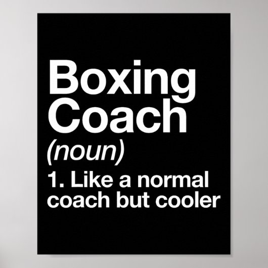 Boxing Coach Funny Sports Definition Marti Poster (Voorkant)