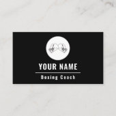 Boxing Coach Instructor Zwart & Wit Minimal Visitekaartje (Voorkant)