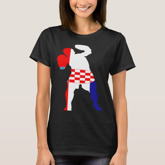 Boxing Croatia Flag Men Boys Box Male Competitive T-shirt (Voorkant)