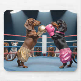 Boxing Dachshunds Mousepad Muismat