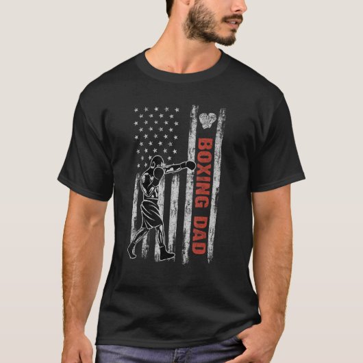Boxing Dad American Flag Father's Day 4th Of July  T-shirt (Voorkant)