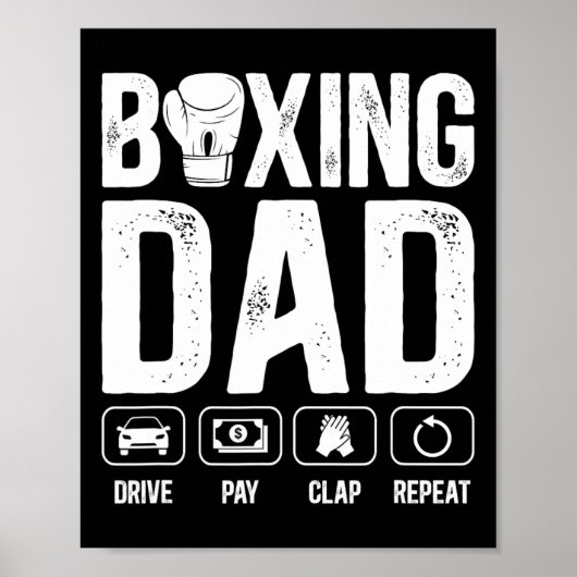 Boxing Dad Drive Pay Clap Boksen Vader 1 Poster (Voorkant)