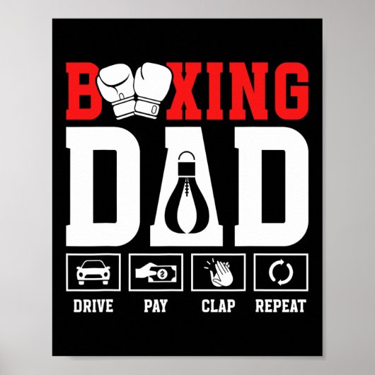 Boxing Dad Drive Pay Clap Boxing Father Poster (Voorkant)