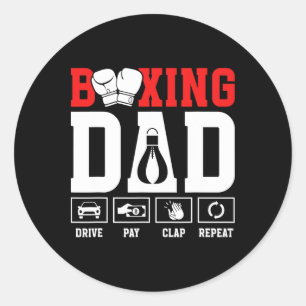 Boxing Dad Drive Pay Clap Boxing Father Ronde Sticker