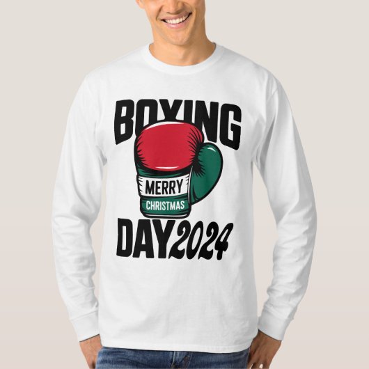 Boxing Day 2024 Kerstmis lange mouw T-shirt (Voorkant)