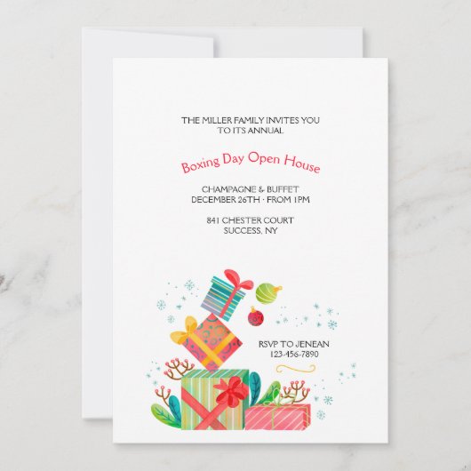Boxing Day Holiday Uitnodiging (Voorkant)