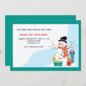 Boxing Day Snowman Holiday Uitnodiging (Voorkant / Achterkant)