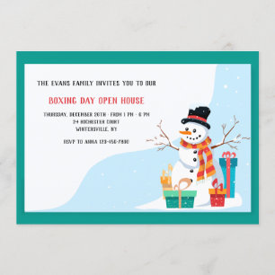 Boxing Day Snowman Holiday Uitnodiging
