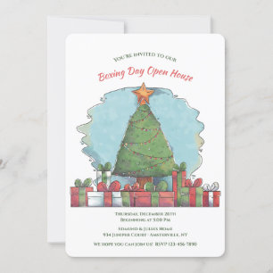 Boxing Day Tree Invitation Kaart