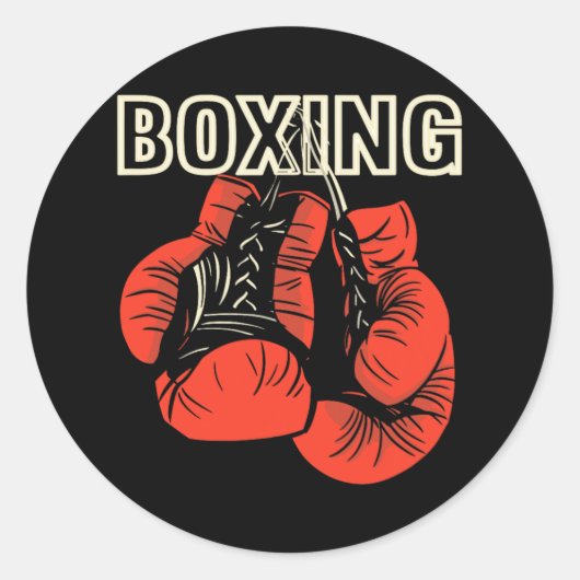 Boxing Design Boxing Ghandschoenen Martial Artiest Ronde Sticker (Voorkant)