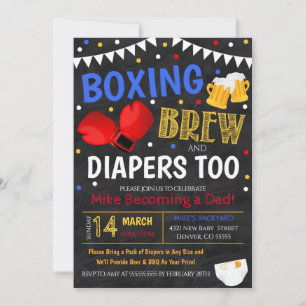 Boxing en Bier Baby shower Kaart