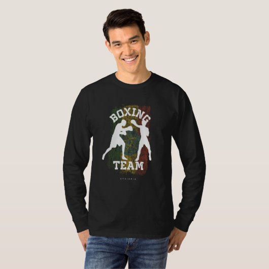 Boxing Ethiopia Combat Sports Fighter Boxing T-shirt (Voorkant volledig)