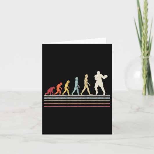 Boxing Evolution Funny Boxer Gift Retro  Bo Kaart (Voorkant)