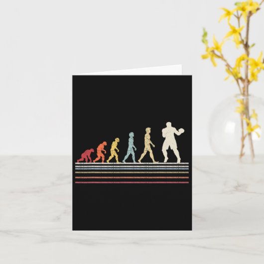 Boxing Evolution Funny Boxer Gift Retro  Bo Kaart (Gele Bloem)