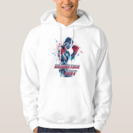 Boxing Fans Graphic and Text Hoodie